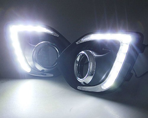 2X Driving Day Daytime Running Light Fog Lamp Cover Kit LED DRL Compatible with Mitsubishi ASX Outlander Sport 2013-2015