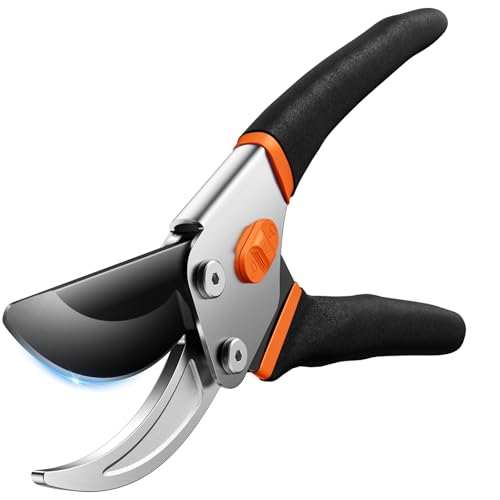 VOTREK® Bypass-Gartenschere 21,5 cm – mit SK5-Klinge & versiegelter Feder als Profi-Rosenschere, Baumschere, Pflanzenschere wie Astschere für müheloses Schneiden von Rosen, Ästen, Gehölzen【Geschenk】