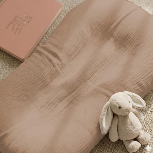 Image of guruixu Muslin Baby Lounger Cover 2 Pack, 100% Cotton Infant Lounger Cover, Soft & Breathable Replacement Slipcover, Compatible with Snuggle Me Newborn Lounger (Coffee,Coffee Check)