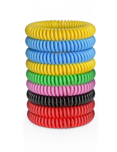 12 pack mosquito bracelets mosquito bands for adults and kids with individually wrapped amp deet free natural and waterproof wristbands citronella bracelets for camping hiking