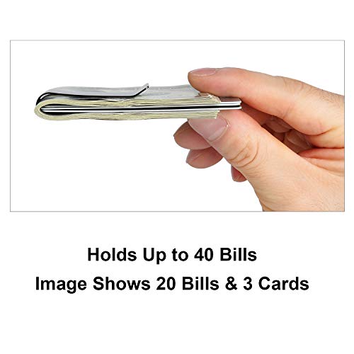 Money Clip Spring Steel Cash Clips Large Capacity Minimalist Front Pocket Wallet (Small Size Black)3