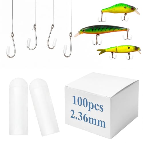 Teyva Daily 100 Pcs Fishing Hook Covers Fishing Barb Protector Guard Cap General Tip Protection Safety Cover Bulk Rubber Durable Caps Plastic for Safe Storage Transport and Use of Fish Hooks and Lures