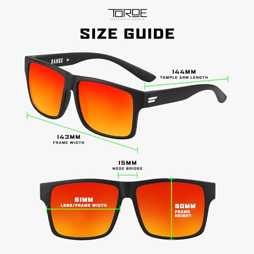 Image of TOROE Classic RANGE TR90 Frame Polarized Unbreakable Sunglasses with Hydrophobic Coated Polycarbonate AR Lenses