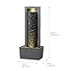 Teamson Home Garten Outdoor Brunnen Hoher Wasserfall mit warmen LED-Lichtern, Layered Rock Design, Robustes Polyresin, dunkelgraues Finish
