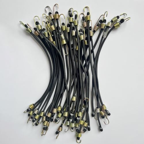 30 Pack Small Bungee Cords with Hooks 10 Inch Mini Bungee Cords Short Elastic Bungee Cord for Outdoor Tent Tarp Bike Car RV Camping Tool Luggage Roof Racks Hang Cargo Accessory