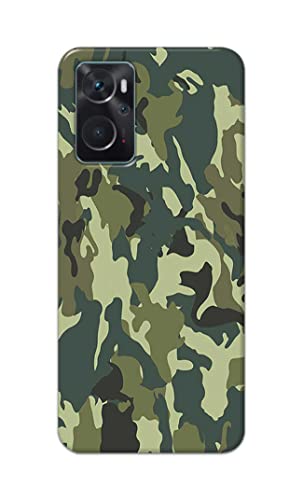 Image of Printed Hard Back Cover Case for Oppo K10 4G Back Cover (Green Army Camouflage) -1803