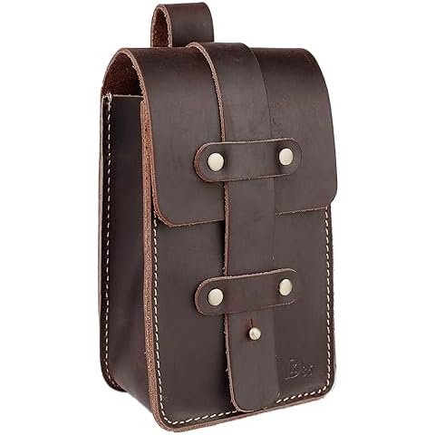 DK86 Medieval Leather Belt Pouch Renaissance Costume Accessories LARP Waist Bag Fanny Pack, Small Coffee Cover