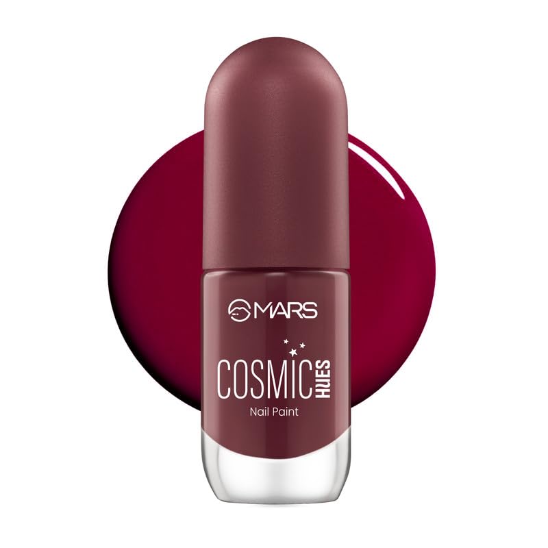 MARS Cosmic Hues Nail Paint (10.0 ml) (04-RIGEL RED) | Intense Color | Ultra-Glossy Shine | Long-Lasting & Chip-Resistant | Non-Sticky | Quick-Drying Formula