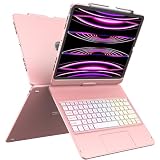 Keyboard Case for iPad Air 13 inch (M4/M3/M2, 2026/2025/2024),iPad Pro 12.9(6th/5th /4th/3rd Gen) ，360° Rotatable for iPad Air 13 Inch Case Keyboard ，Multi-Touch Trackpad，Backlight，Pencil Holder