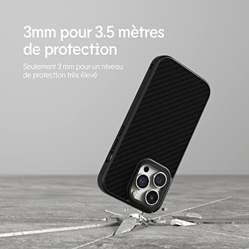 Coque iPhone 14 Pro antichoc mince RhinoShield SolidSuit noir mat