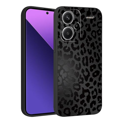 Saqmkil Handyhülle für Xiaomi Redmi Note 13 Pro Plus 5G Hülle Leopard Muster Aesthetic Mädchen Frauen Case Weich Silikon Dünn TPU Stoßfeste Kratzfest Cover für Redmi Note 13 Pro Plus 6 67 Schwarz 1