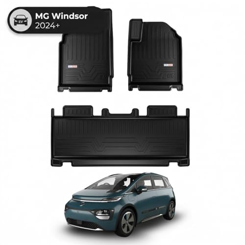 Image of Windsor TPE Car Mats - All Weather Resistant Car Floor Mats | Anti Slip Full Coverage 3D Car Foot Mat | Waterproof Durable | Easy to Clean & Dust Free - Windsor (2024 Onwards)
