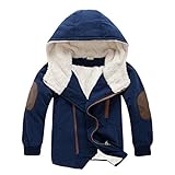 [LXIGAFFU] 子供服 裏起毛 コート キッズ 秋冬 中綿ジャケット ジュニア 男の子 防寒 コート 長袖 ジャケット もこもこ 厚手 アウター フード付き110 120 130 140 150 160 子供コート (ネイビー,120)
