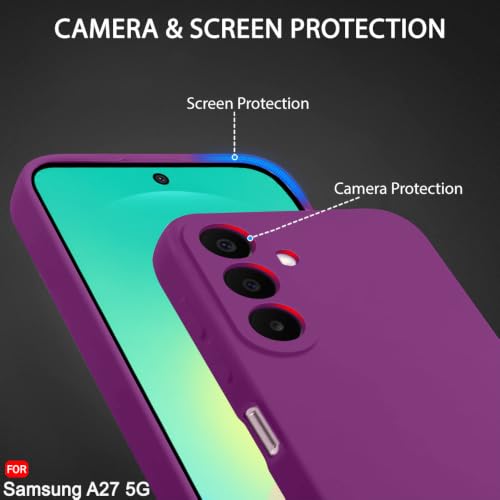 Image of TheGiftKart Genuine Liquid Silicone Back Cover Case for Samsung Galaxy A27 5G | Soft Micro-Fibre Lining Inside | Camera Protection Bump | Shockproof Back Cover Case for Samsung A27 (Silicone, Maroon)