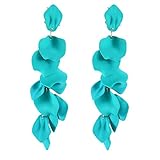 GVUSMIL Acrylic Rose Petal Drop Dangle Earrings Bohemian Resin Square/Oval/Hoop/Flower/Heart Stateme