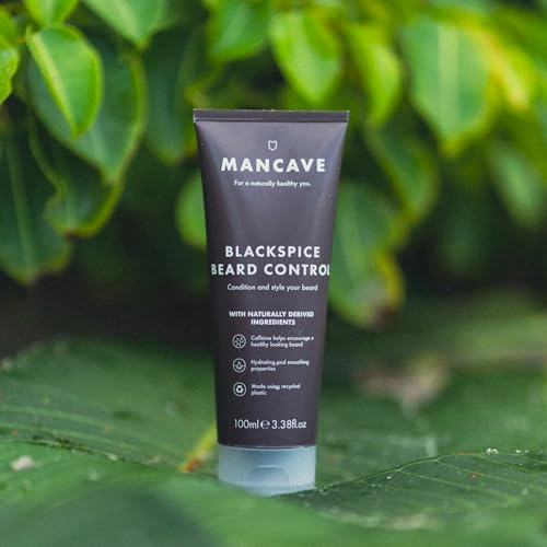 ManCave Blackspice Beard Control 100ml, Condition and style your beard with L-Arginine, Hemp oil and Shea Butter, Encourages beard growth, Vegan Friendly, Made from Recycled Plastics, Made in England - Image 3