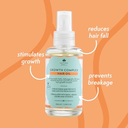 Nature Spell Hair Growth Oil 100ml – Hair Oil for Dry Damaged Hair - Infused with Ayurvedic Herbs – Stimulates Healthy Hair Growth – Suitable for all Hair Types - 100% Vegan – Made in the UK - Image 3