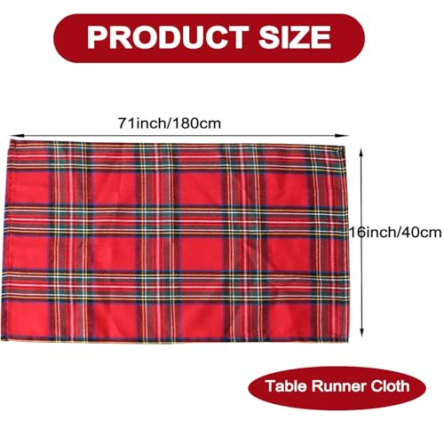 Servilletas clásicas de algodón para decorar tu mesa navideña a cuadros rojos 3