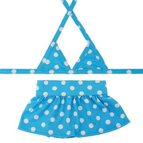 Image of Dog Bikini Swimsuit Summer Puppy Bathing Dress Beach Clothes Cat Costume for Puppy Dog Cat (XS, Blue Polka dots)