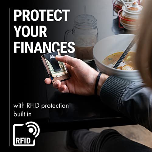 Mountain Voyage - Minimalist Wallet For Men - Slim Rfid Wallet I Natural Walnut Wood & Scratch Resistant Carbon Fiber Credit Card Holder & Money Clip, Easily Removable Money & Cards, Mens Wallets #TOP2