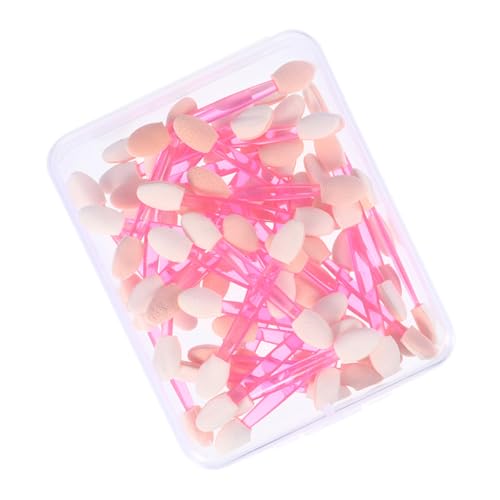 SOESFOUFU 50pcs Eye Shadow Makeup Sticks Plastic Latex Tips Angled Fluffy Easy Application