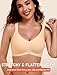 Gailife Wireless Smooth Bras for Women No Underwire V Neck Womens Bralettes Seamless Push Up T Shirt Everyday Bras and Plus Size-Beige,L