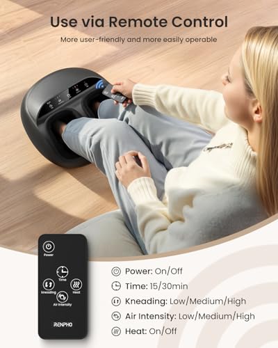 RENPHO Fußmassagegerät 2026 Aktualisiert, Shiatsu Fussmassagegerät Elektrisch Testsieger mit Wärme, Fernbedienung, Kneten, Rollen und Luftkompression, Massagegerät für Füße, Muttertagsgeschenk 5