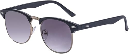 Kelens Gafas de sol clásicas de medio marco retro con lente tintada, lentes de sol miopías gafas de sol de miopía (-2.5)