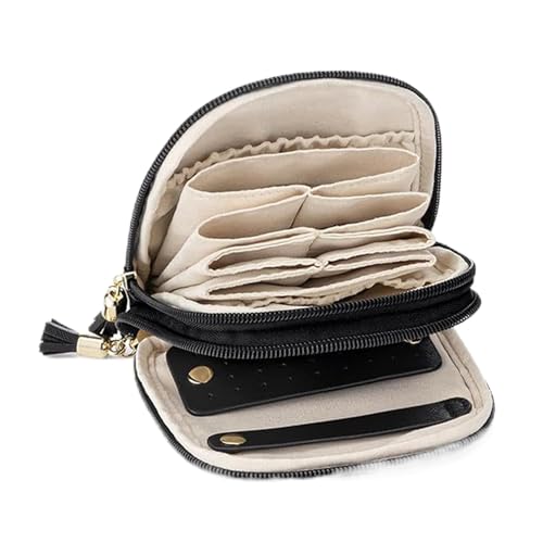Estuche para joyería de viaje con múltiples compartimentos para collares 2
