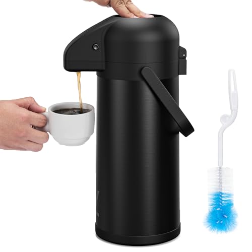 Airpot coffee carafe with pump, 102 oz thermal dispenser