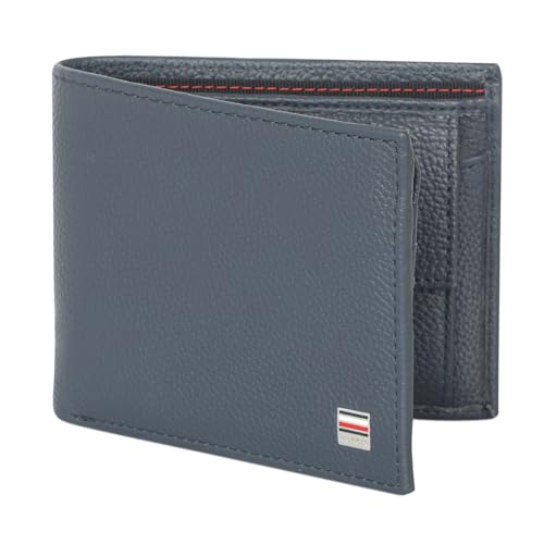 Image of Tommy Hilfiger Nixon Leather Multicard Coin Wallet for Men - Navy, 6 Card Slots
