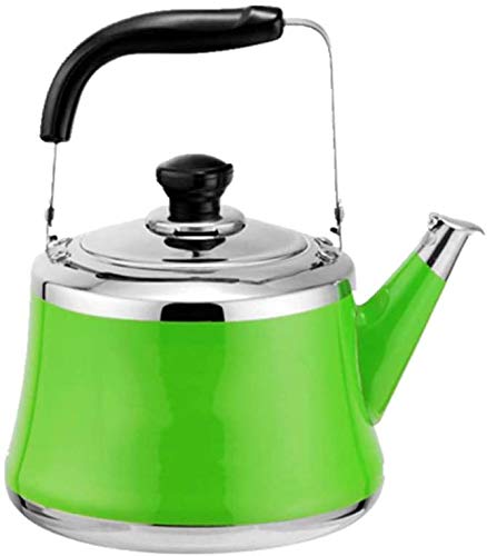 YWHCLH Hervidor De Té con Silbido, Hervidores De Té De Acero Inoxidable De Grado Alimenticio, Estufa Y Cocina De Inducción, Hervidor De Té, Tetera De Estufa, Mango Envejecido (Green,4L) Cover