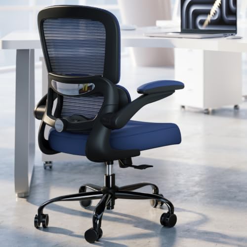 Image of TRALT Office Chair - Ergonomic Desk Chair with Adjustable Lumbar Support, Mesh Computer Chair, Executive Chair for Home Office Comfortable Lumbar Support (1, Deep Blue)