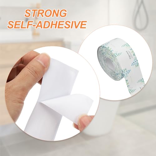 Image of PATIKIL Caulk Tape Waterproof Self Adhesive, PVC Toilet Caulking Sealant Strip Bathtub Caulk Sealing Strip Tape for Bathroom Kitchen Countertop, Palm Leaves (1.5 Inch x 16.4 Ft)