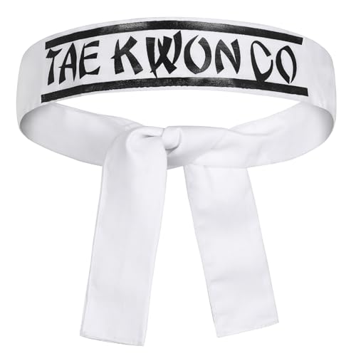 Martial Arts Headband for Karate, Taekwondo, Jiu-Jitsu, MMA – Soft & Durable Fabric - One Size Fits All – 2” x 45” (Taekwondo, 45" x 2")