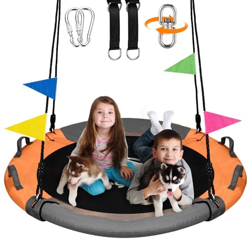 HeyZoo 43 Inch Tree Swing, 900lbs Weight Capacity Saucer Swing