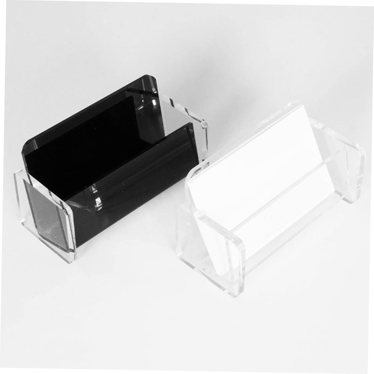 Artibetter 3 Set Biglietti Visita in Acrilico Supporto E Nero Per Scrivania Ufficio Custodia Organizer Con Base Rinforzata Per Carte Design Geometrico Aperto Per Accesso Facile E 2 Pezzi * 3