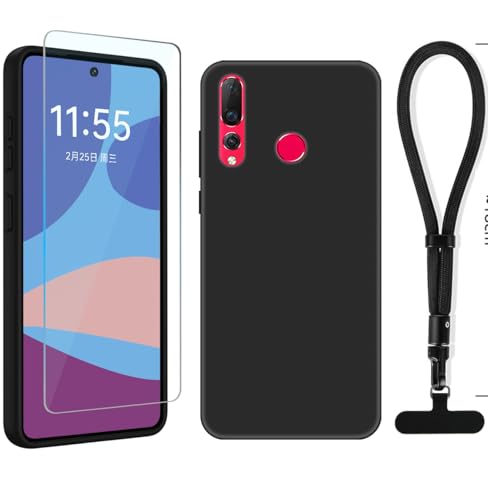 YonderYM Cover Compatibile con Huawei nova 4 con Pellicola in Vetro Temperato & Regolabili Universale Cordino Protezione Fotocamera Antiurto Protettiva Case Nero obsidiana