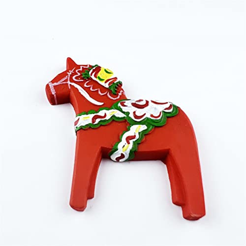 Imán decorativo Dala Horse Sweden para refrigerador miniatura 2