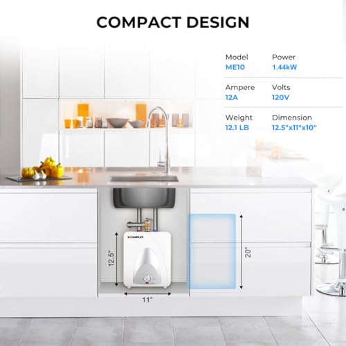 image for CAMPLUX ENJOY OUTDOOR LIFE CAMPLUX Electric Tank Water Heater 1.3 Gall