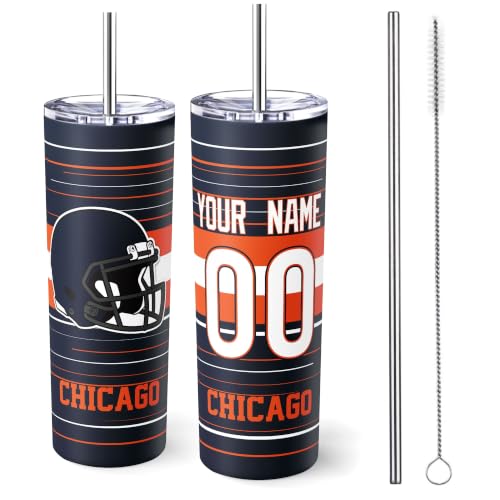 Image of Chicago Tumbler 20oz Travel Mug Custom Name and Number Gifts