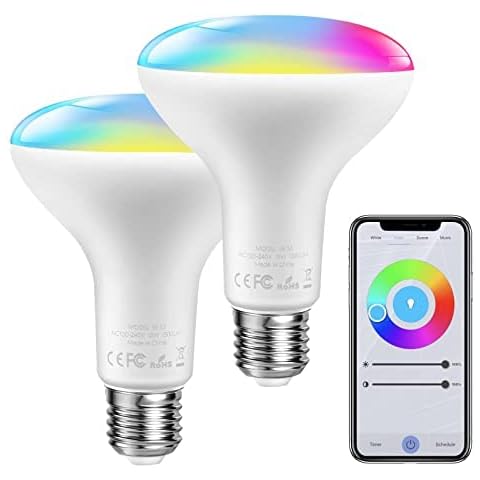 2 Pack zemnem Bombilla LED inteligente E27 compatible con Alexa/Google Home Cover