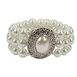 Durchmesser 3-reihiges Trachtenarmband mit Schmuckstein und Strass-Steinen als Zierelement: ca. 6 cm