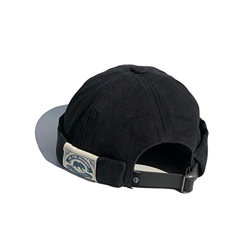 Clape Sailor Fisherman Leon Hat Retro Brimless Beanie Hat Rolled Cuff Watch Cap Unisex Hip Hop Casual Hat Snapback Cap(Ct36-Washed Black) #TOP2