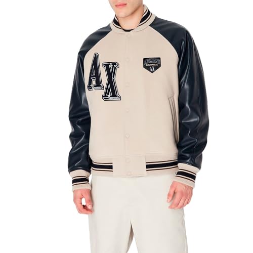 Armani Exchange Men's Collegiate Capsule Wool Mix Letterman Jacket