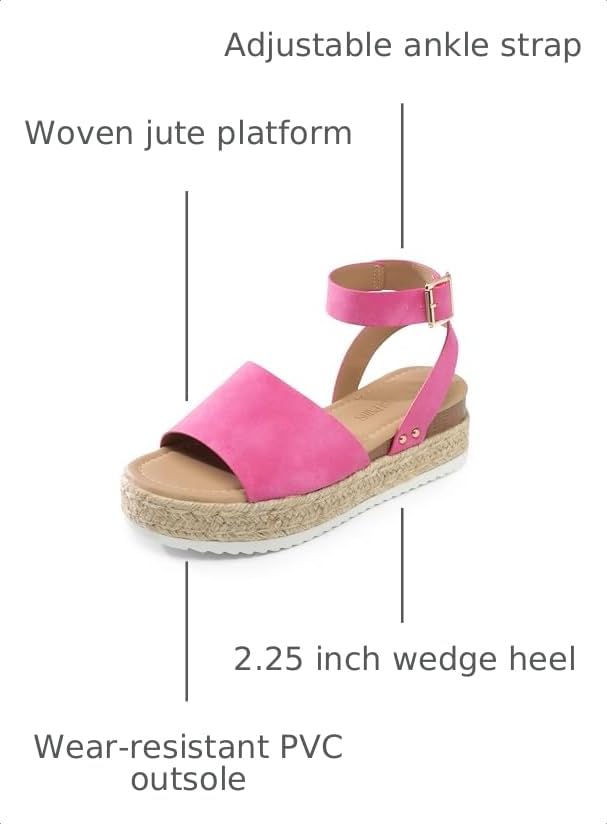 Image of DREAM PAIRS Women's Platform Espadrilles Casual Ankle Strap Wedge Sandals Comfortable Dressy Summer Shoes