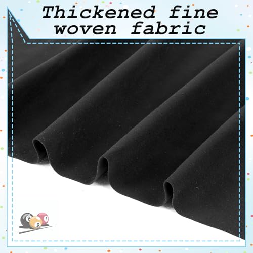 Oqqlin 8.5 Feet Black Billiard Cloth, 102.4 × 55.1 Inch Black Pool Table Felt with 6 Pcs 52.2 × 6.1 Inch Cloth Strips Pre Cut Pool Tables Felt Replacement Kit for Bars, Clubs, Table Accessories