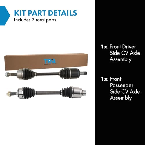 Image of TRQ Front Driver and Passenger Side CV Axle Assembly Set 2 Piece Compatible with 2006-2011 Honda Civic Si 2.0L Manual Transmission 2008 Civic MUGEN Si 2.0L Manual Transmission