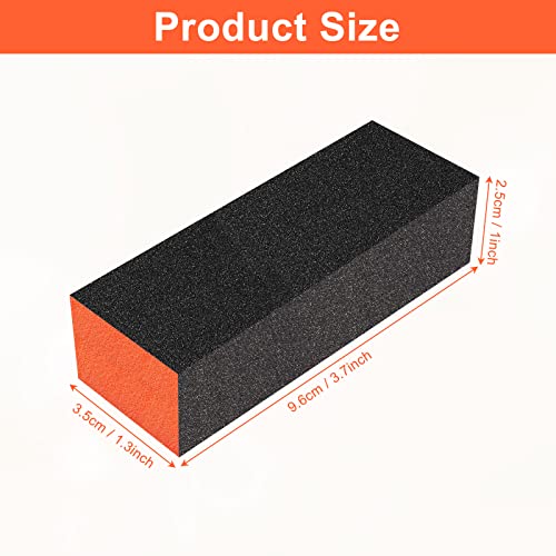 Cgbe Nail Buffers Blocks, 20Pcs Nail Buffers And Nail Files Sanding Blocks For Acrylic Nails, 3 Way Buffing File 60 100 150 Grit Pedicure Manicure Tool - Orange #TOP5