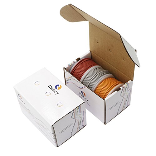 CBAZY Hook up Wire (Stranded Wire) 18 Gauge Flexible Silicone Wire 18AWG 15M (49 Feet) Electrical Wire Grey+Brown+Orange